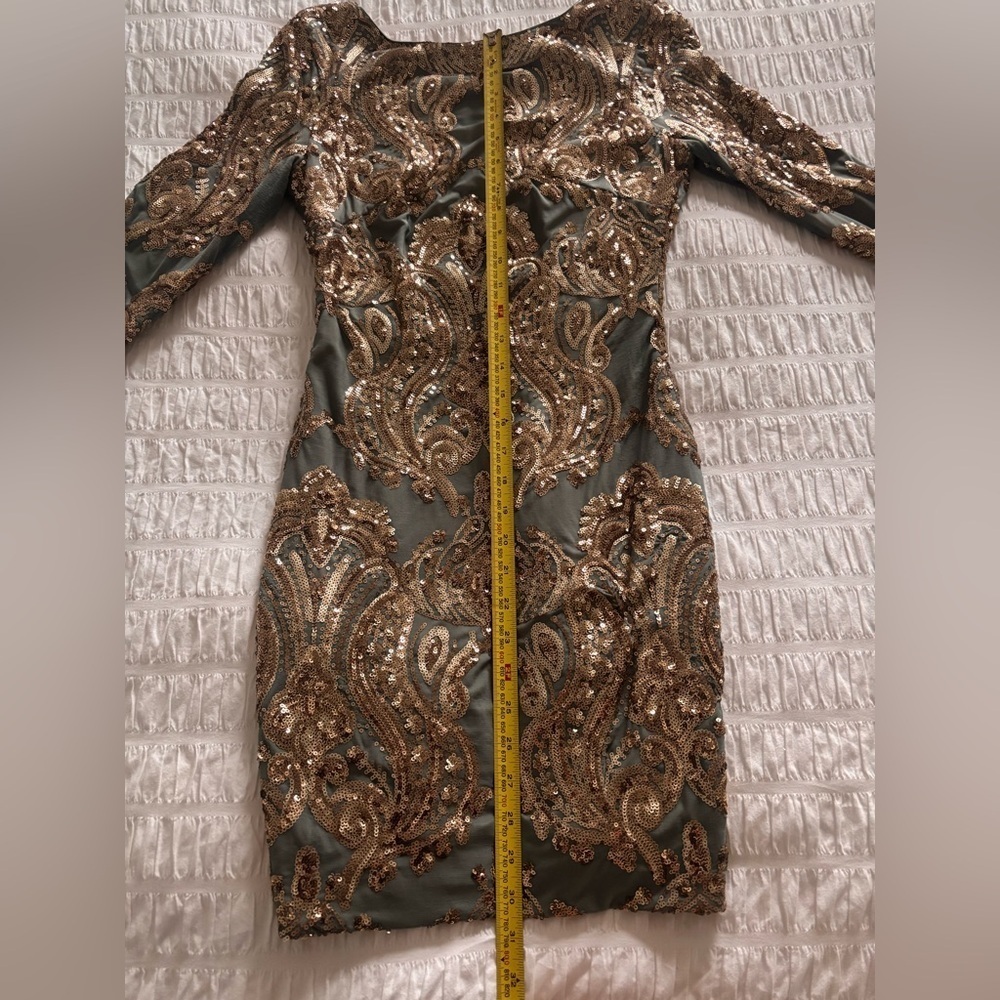 Dress the Population Sage and Gold Sequin Dress - Picture 11 of 11